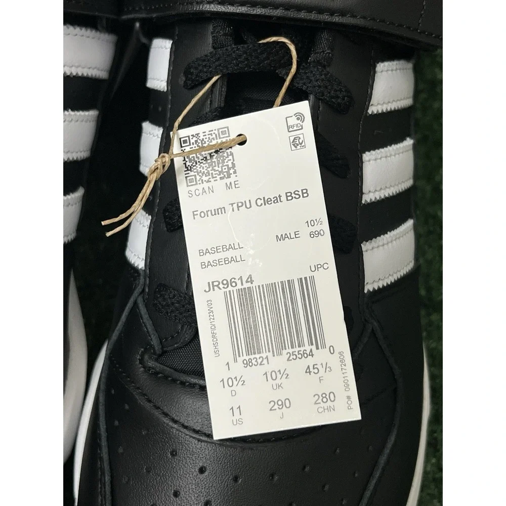 Adidas Forum TPU Baseball Cleats BSB Black White Men's Size 11 JR9614